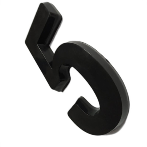 Numero 3D Pvc Deplasti 5 Preto 13Cm Numero 3D Pvc Deplasti 5 Preto 13Cm