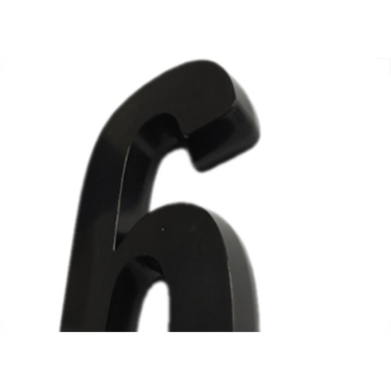 Numero 3D Pvc Deplasti 6 Preto 13Cm