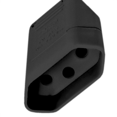 Pino Femea Perlex 2P+T 10A Preto 2043 - Kit C/10 Unidades