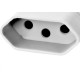 Pino Femea Perlex 2P+T 20A Branco 2046 - Kit C/10 Unidades