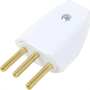 Pino Macho Perlex 2P+T 10A Branco 1043 - Kit C/10 Unidades Pino Macho Perlex 2P+T 10A Branco 1043 - Kit C/10 Unidades