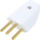Pino Macho Perlex 2P+T 10A Branco 1043 - Kit C/10 Unidades
