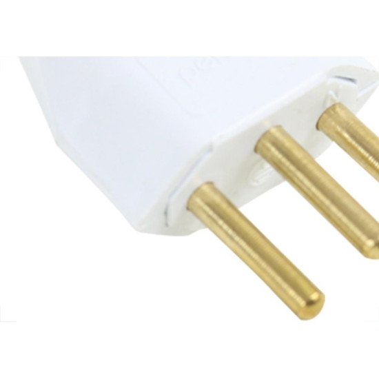 Pino Macho Perlex 2P+T 10A Branco 1043 - Kit C/10 Unidades