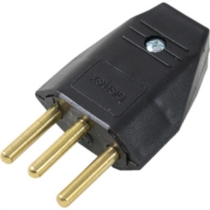 Pino Macho Perlex 2P+T 10A Preto 1043 - Kit C/10 Unidades Pino Macho Perlex 2P+T 10A Preto 1043 - Kit C/10 Unidades