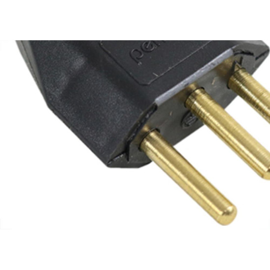 Pino Macho Perlex 2P+T 10A Preto 1043 - Kit C/10 Unidades