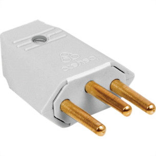 Pino Macho Perlex 2P+T 20A Cinza 1048 - Kit C/10 Unidades Pino Macho Perlex 2P+T 20A Cinza 1048 - Kit C/10 Unidades