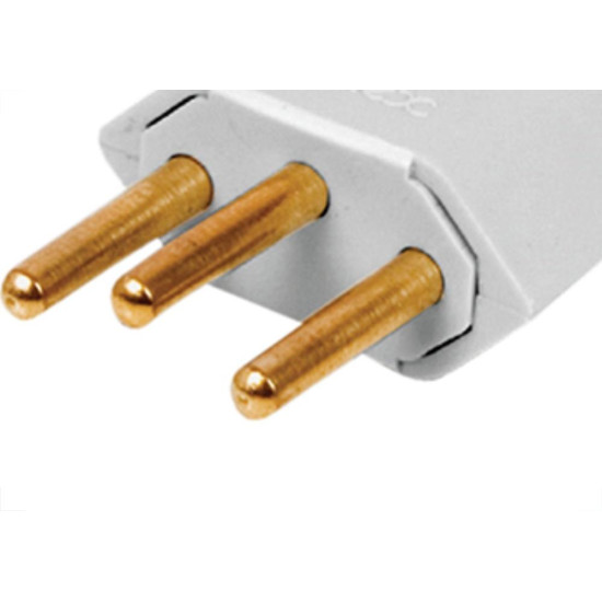 Pino Macho Perlex 2P+T 20A Cinza 1048 - Kit C/10 Unidades