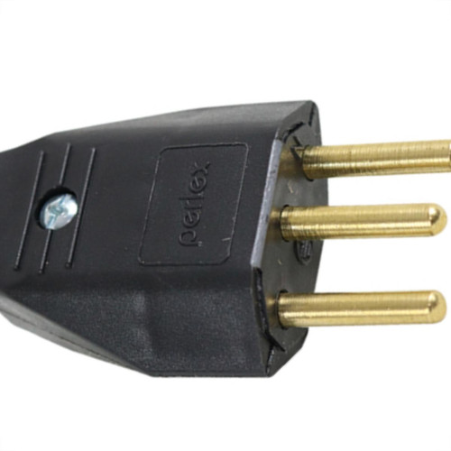 Pino Macho Perlex 2P+T 20A Preto 1048 - Kit C/10 Unidades