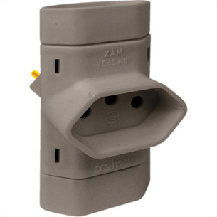 Pino Tres Saidas Perlex 2P+T 10A Cinza 345