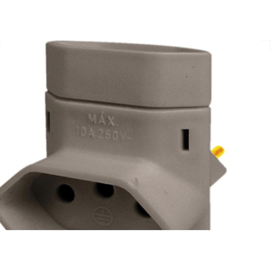 Pino Tres Saidas Perlex 2P+T 10A Cinza 345 Pino Tres Saidas Perlex 2P+T 10A Cinza 345