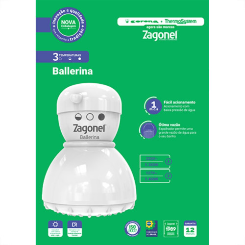 Ducha Zagonel Ballerina 5400W 3T 127V