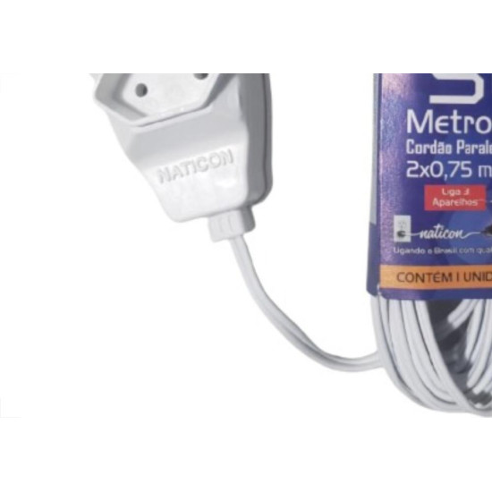 Extensao Naticon Pl 0,75 05Mt Branco
