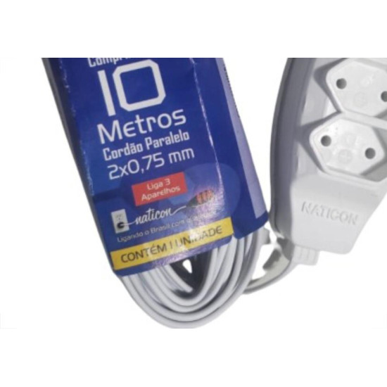 Extensao Naticon Pl 0,75 10Mt Branco