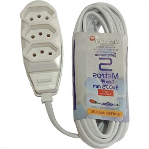Extensao Naticon Pp 0,75 05Mt 2P+T10A Branco