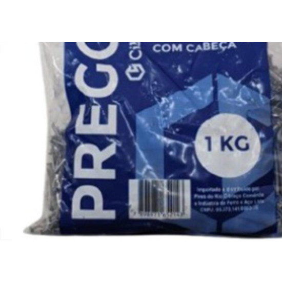 Prego Polido Cibra C/Cabeça  12X12 (1,80X28mm)