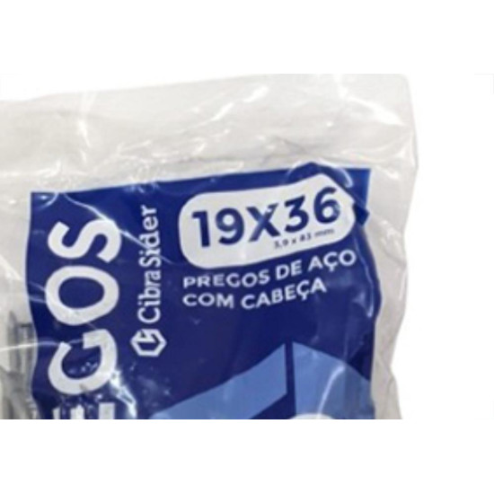 Prego Polido Cibra C/Cabeça  19X36 (3,90X83mm)