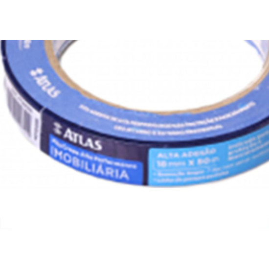Fita Crepe Atlas Imobiliaria Azul 18Mmx50M