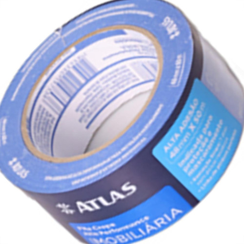 Fita Crepe Atlas Imobiliaria Azul 48Mmx50M