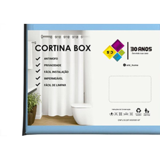 Cortina P/Box Std Pvc Azul 1,40 X1,80M