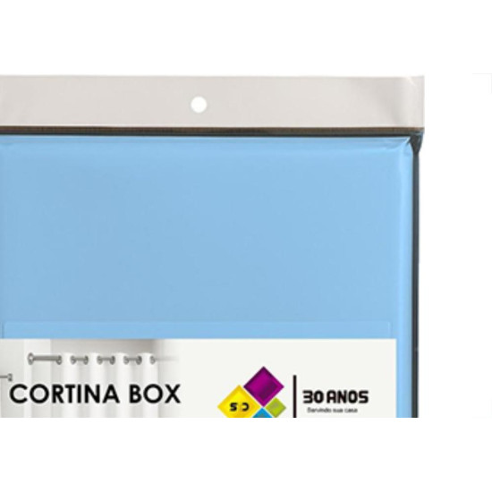 Cortina P/Box Std Pvc Azul 1,40 X1,80M