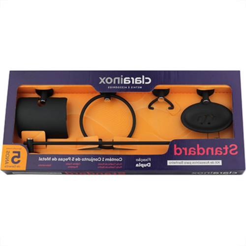 Acessorio P/Banheiro 5Pc Clarainox Preto