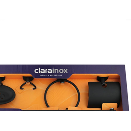Acessorio P/Banheiro 5Pc Clarainox Preto