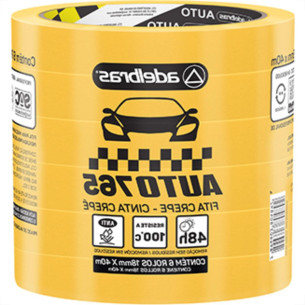 Fita Crepe Adelbras Auto Amarelo 18Mmx40M - Kit C/6 Unidades