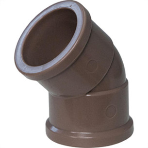 Cotovelo Shiva PVC Liso Liso K 1.1/2 X 45 Marrom - Kit C/10 Unidades