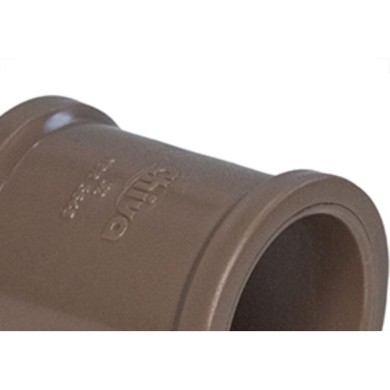 Luva Shiva PVC Liso Liso D 1.1/4 Marrom - Kit C/10 Unidades