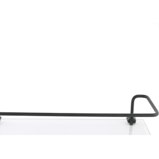 Porta Shampoo D Reto Clarainox Preto 30X10