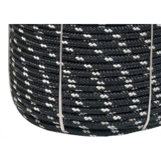 Corda Poliest.Firmeza Branco/Preto 10Mm Rl/165