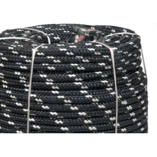 Corda Poliest.Firmeza Branco/Preto 10Mm Rl/165