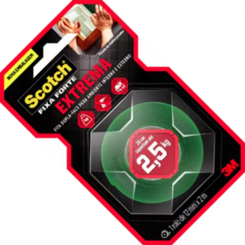 Fita Dupla-Face 3M Forte Extrema 12Mmx2M