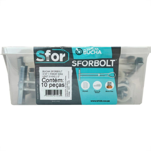 Bucha Drywall Sforbolt 3/16 C/ 10 C/Par
