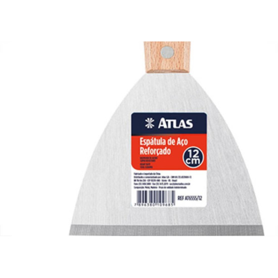 Espatula Atlas Aco 6555/12 C/Cabo Mad - Kit C/6 Unidades