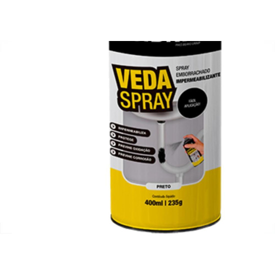 Borracha Liq.Spray Cibra Preto 400Ml/235G