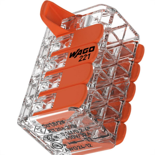 Emenda Universal Wago 4,0Mm 221-420 - Kit C/15 Unidades