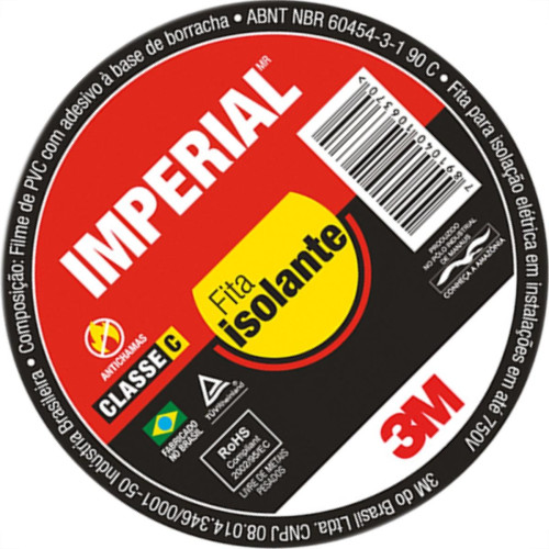 Fita Isolante 3M Imperial 10 Mts - Kit C/10 Unidades