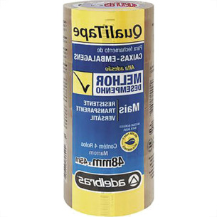 Fita Embal Adelbras Qualit 48X45 Marrom - Kit C/4 Unidades