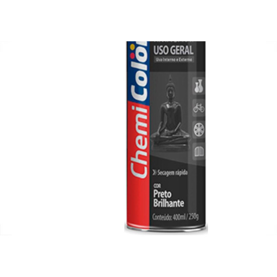 Spray Chemicolor Geral Preto Brilh.400Ml - Kit C/6 LT Spray Chemicolor Geral Preto Brilh.400Ml - Kit C/6 LT