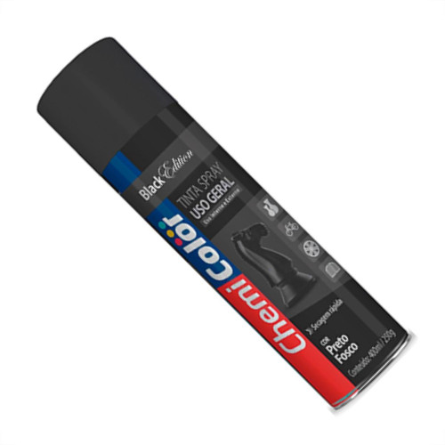 Spray Chemicolor Geral Preto Fosco 400Ml - Kit C/6 LT Spray Chemicolor Geral Preto Fosco 400Ml - Kit C/6 LT