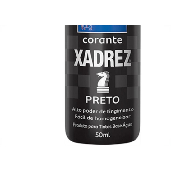 Corante Xadrez 50Ml Preto - Kit C/12 Unidades Corante Xadrez 50Ml Preto - Kit C/12 Unidades