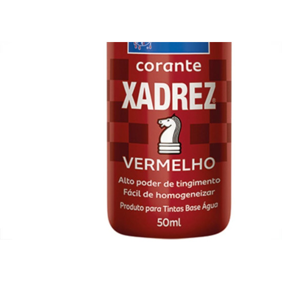 Corante Xadrez 50Ml Vermelho - Kit C/12 Unidades Corante Xadrez 50Ml Vermelho - Kit C/12 Unidades