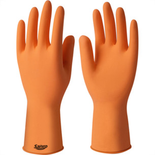 Luva Sanro Forrada Laranja Plus P - Kit C/10 Unidades