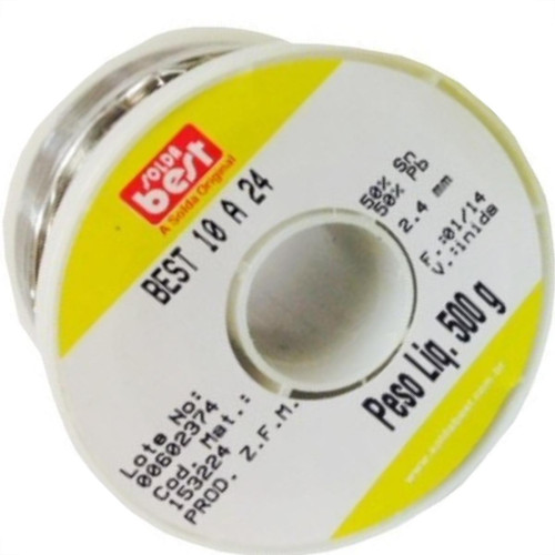 Solda Best Carretel 2,4Mm Amarela 500G 153224 Solda Best Carretel 2,4Mm Amarela 500G 153224