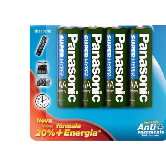 Pilha Panasonic Pequena Aa Cartela 4 Pecas Um-3Shs