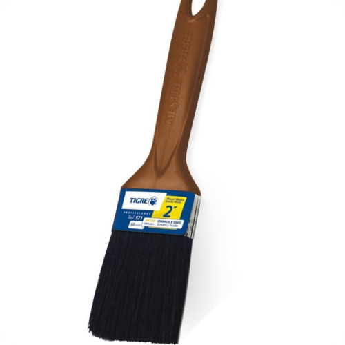 Pincel Trincha Pintura Tigre 571 X 3/4'' Preta - Kit C/12