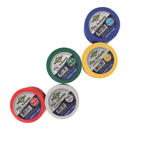 Fita Isolante Brasfort 5M Com 6 Cores 8387 Fita Isolante Brasfort 5M Com 6 Cores 8387