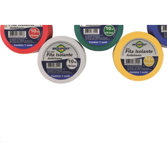 Fita Isolante Brasfort 5M Com 6 Cores 8387 Fita Isolante Brasfort 5M Com 6 Cores 8387