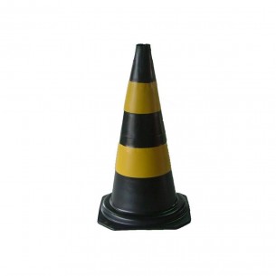 Cone Rigido Prosafety Plastico Preto/Amarelo 50Cm Wps1915